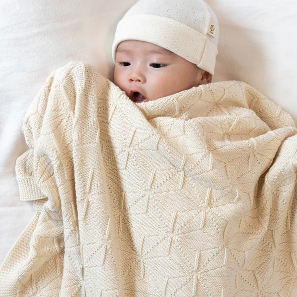 オーガニックコットンおくるみアフガン