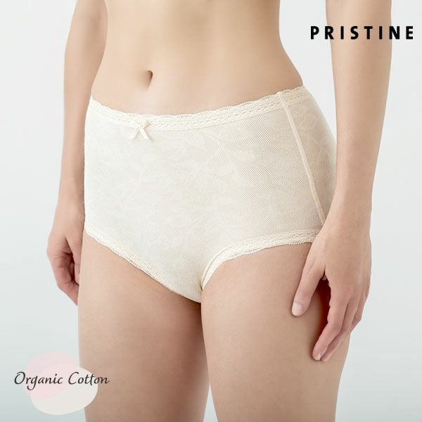 オーガニックコットン レーシーノーマルショーツ