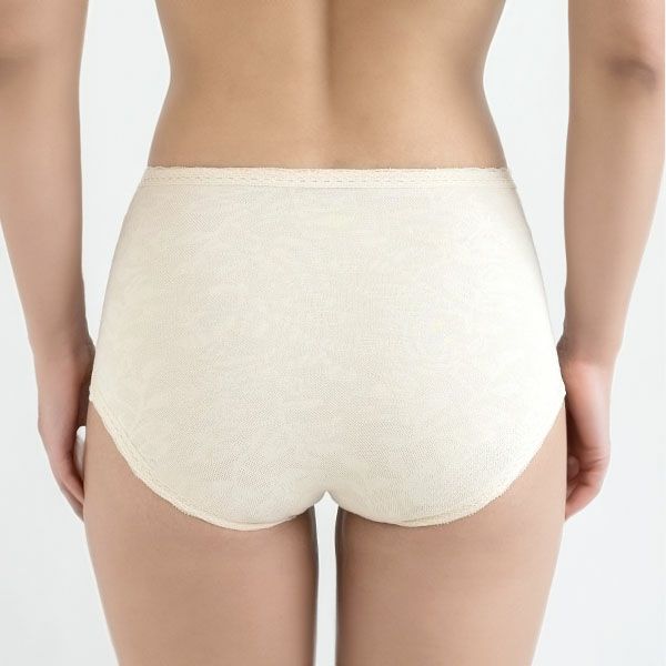 オーガニックコットン レーシーノーマルショーツ