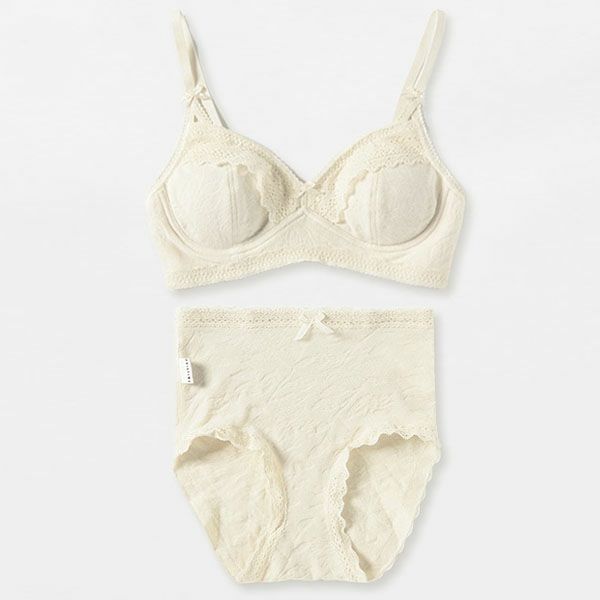 オーガニックコットン レーシーノーマルショーツ