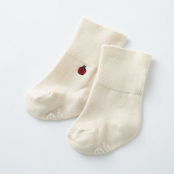 オーガニックコットン ベビーくつ下 てんとう虫