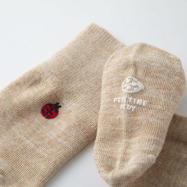 オーガニックコットン ベビーくつ下 てんとう虫