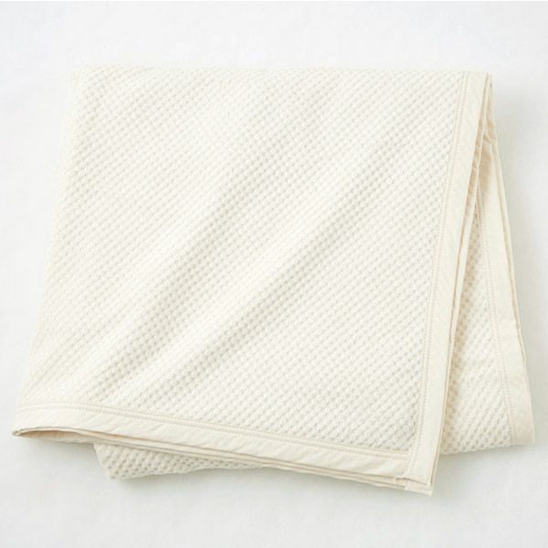 オーガニックコットン 薄手市松綿毛布 (140×200)