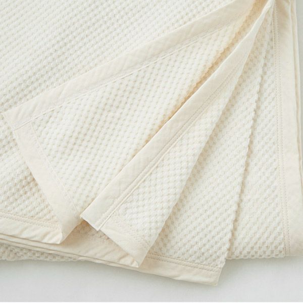 オーガニックコットン 薄手市松綿毛布 (140×200)