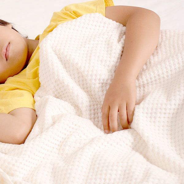 オーガニックコットン 薄手市松綿毛布 (140×200)