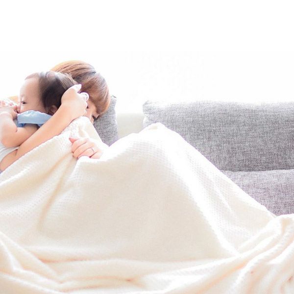 オーガニックコットン 薄手市松綿毛布 (140×200)