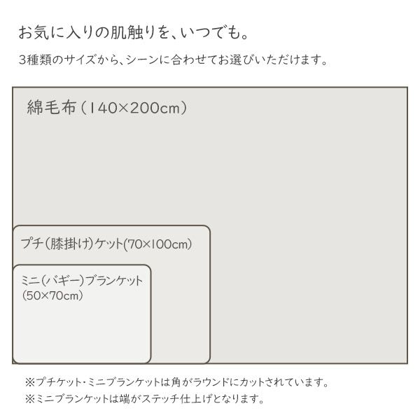 オーガニックコットン 薄手市松プチケット (70×100)