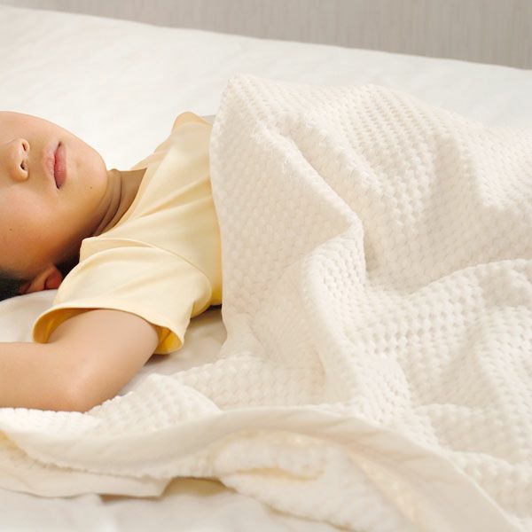 オーガニックコットン 薄手市松プチケット (70×100)