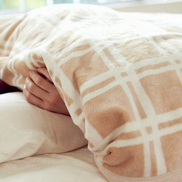 オーガニックコットン ブラウンチェック 綿毛布 ナチュラルブラウン (140×200)