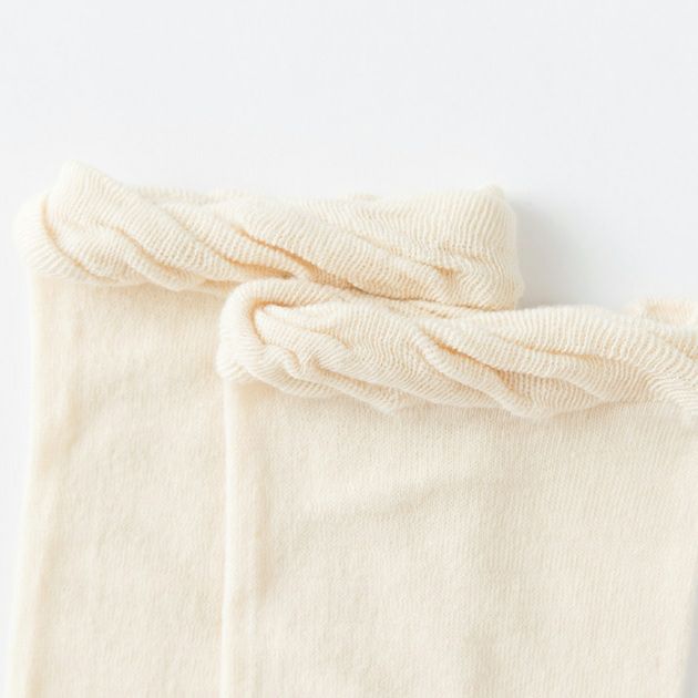 オーガニックコットン 薄手おやすみソックス ナチュラル 22-24cm