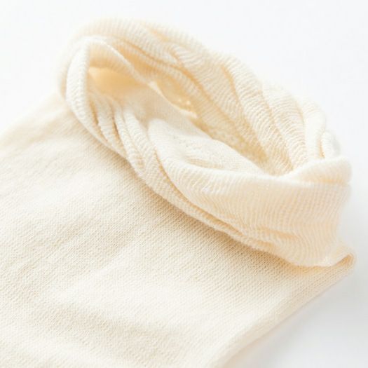 オーガニックコットン 薄手おやすみソックス ナチュラル 22-24cm