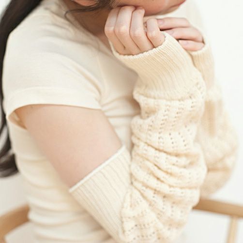 オーガニックコットン レーシー アーム＆レッグウォーマー