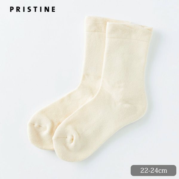オーガニックコットン 厚手おやすみソックス ナチュラル 22-24cm