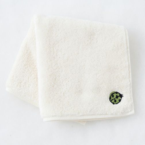 オーガニックコットン 刺繍入りプチタオル