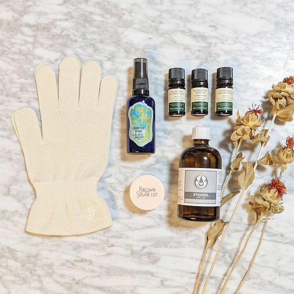 オーガニックコットン 刺繍付き保湿手袋