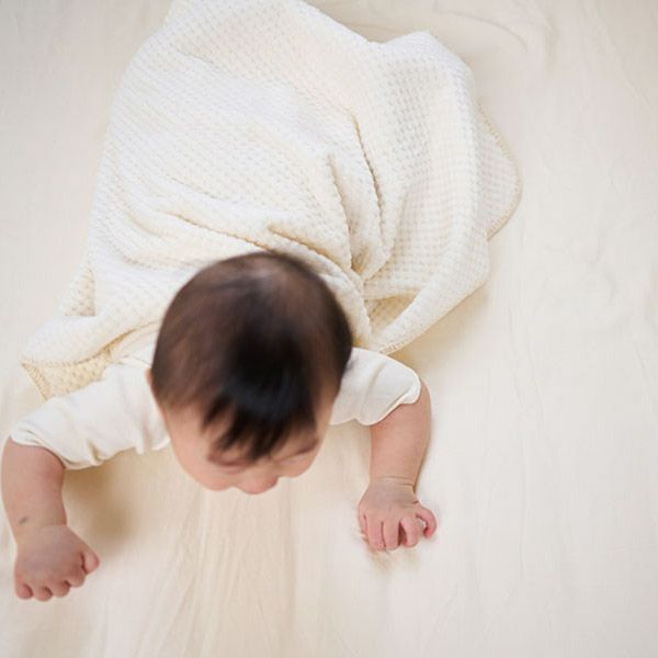 オーガニックコットン 薄手市松ミニブランケット (50×70cm)