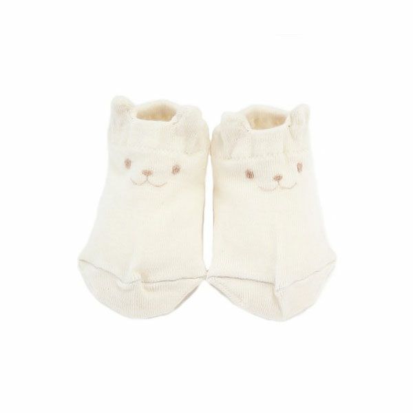オーガニックコットン クマソックス ナチュラル 7-8cm