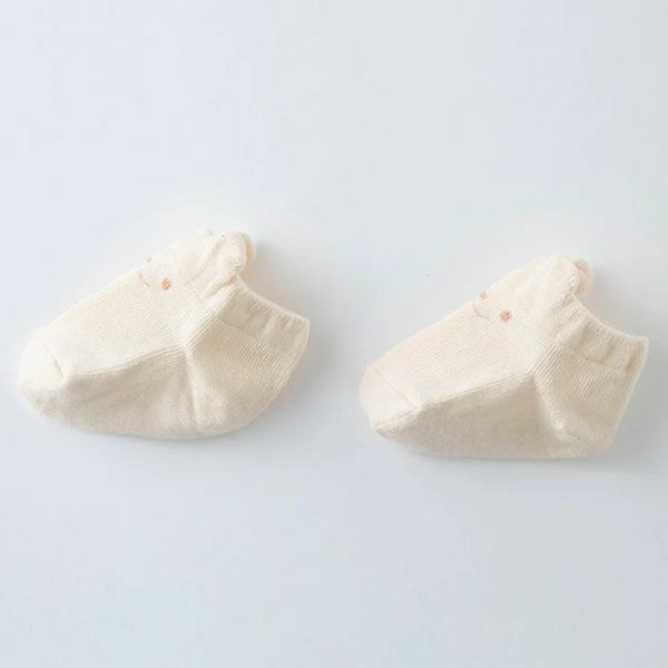 オーガニックコットン クマソックス ナチュラル 7-8cm