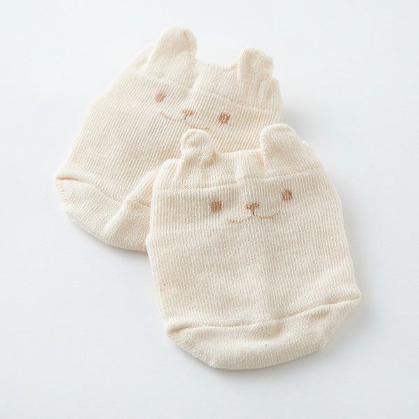 オーガニックコットン クマソックス ナチュラル 7-8cm