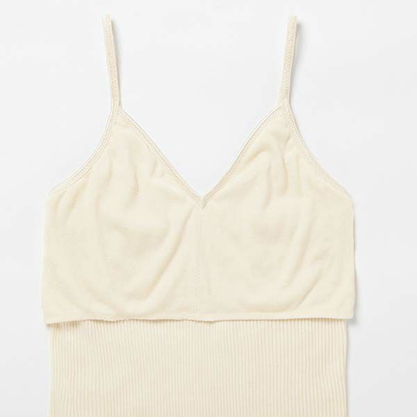 オーガニックコットン カップ付テレコキャミソール