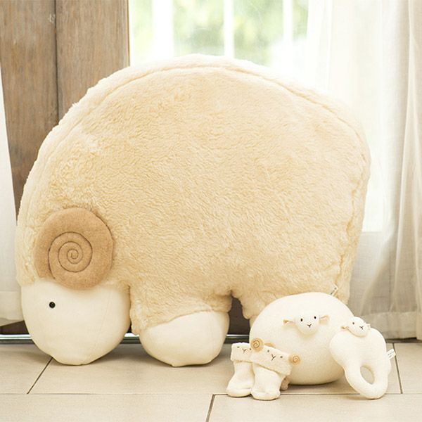 オーガニックコットン ひつじクッション ナチュラル