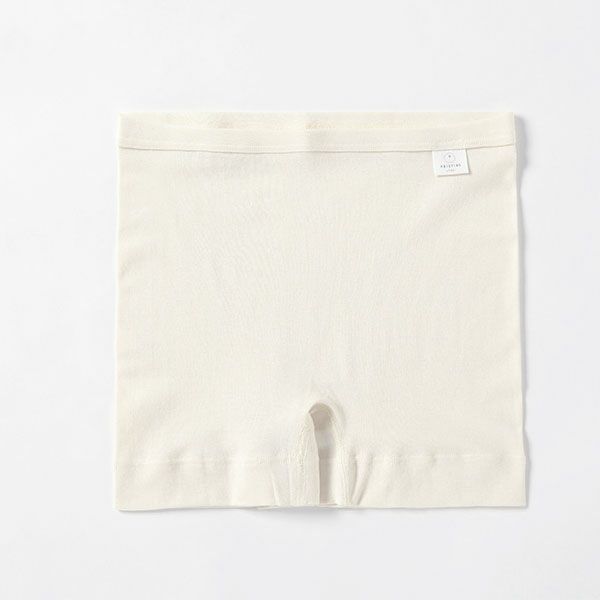 オーガニックコットン チューブフライス 1分丈ショーツ ナチュラル M