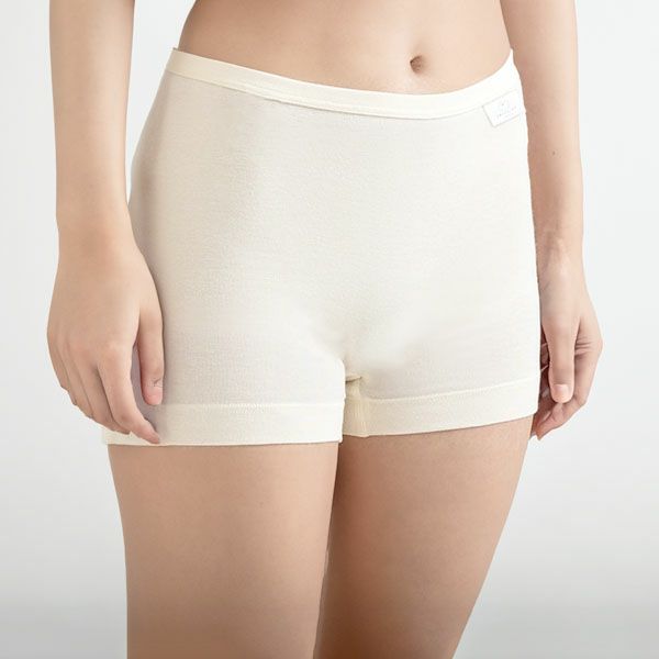 オーガニックコットン チューブフライス 1分丈ショーツ ナチュラル M