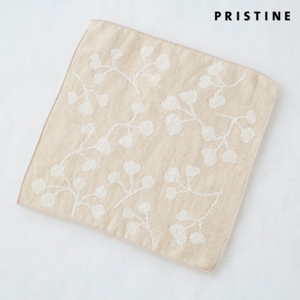 オーガニックコットン リーフ柄ミニタオル