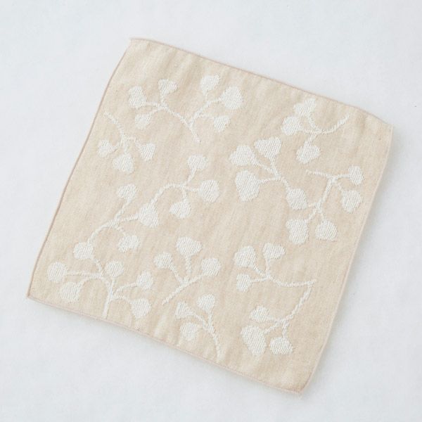 オーガニックコットン リーフ柄ミニタオル