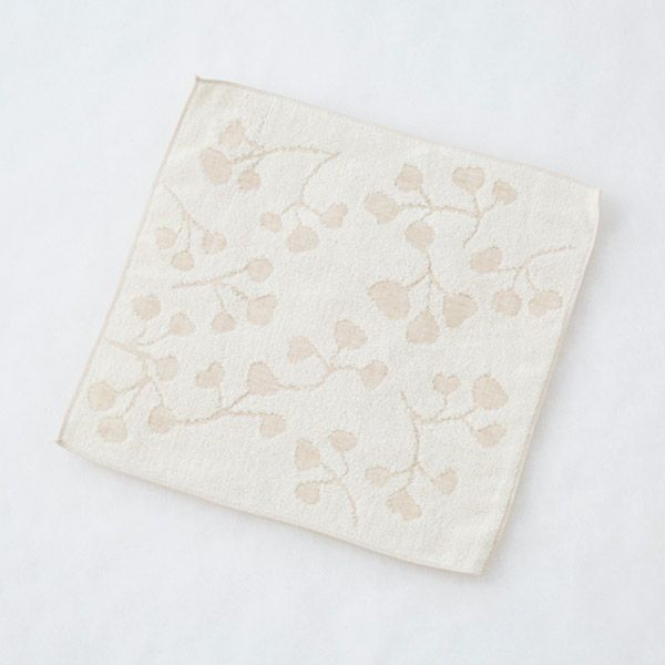 オーガニックコットン リーフ柄ミニタオル