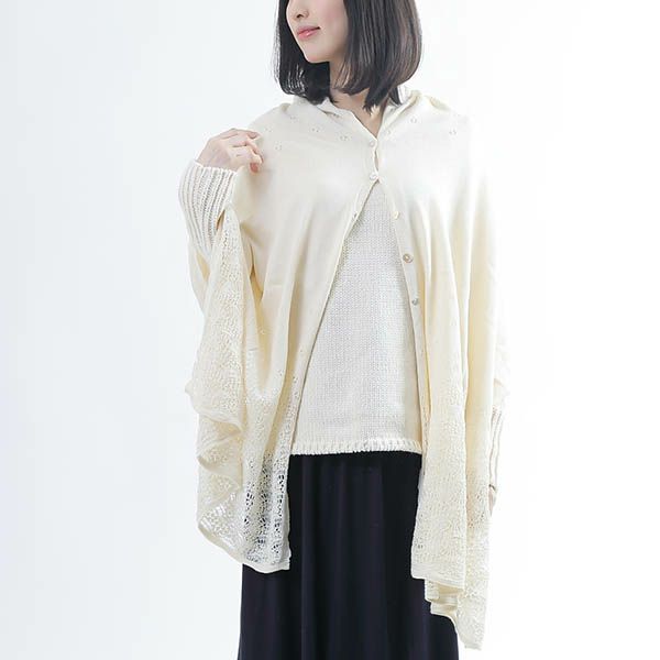 オーガニックコットン タンポポ柄2wayストール