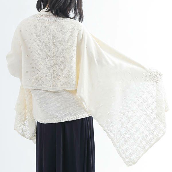 オーガニックコットン タンポポ柄2wayストール