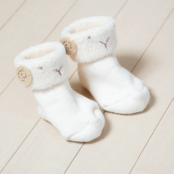 オーガニックコットン ひつじソックス ナチュラル 7-8