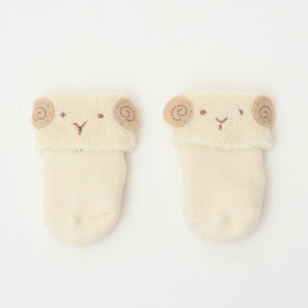 オーガニックコットン ひつじソックス ナチュラル 7-8