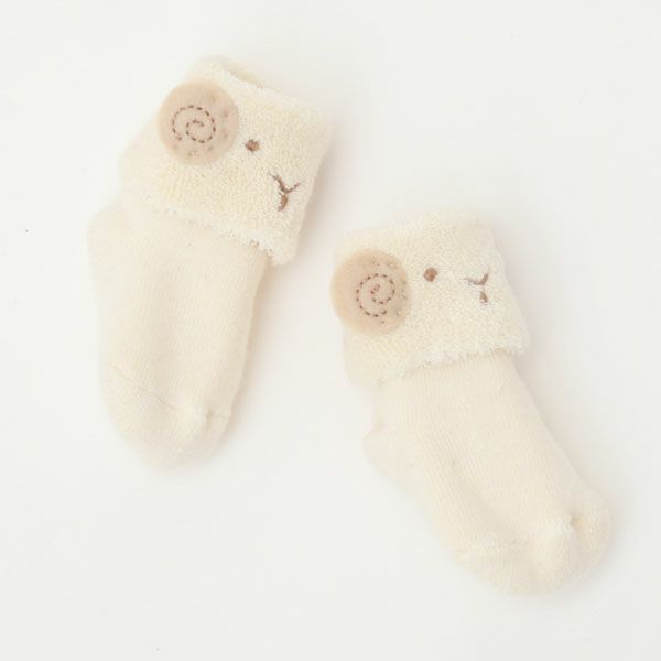 オーガニックコットン ひつじソックス ナチュラル 7-8