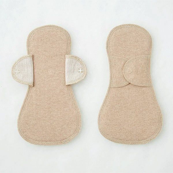 オーガニックコットン 布ナプキン羽根付大2枚セット ブラウン