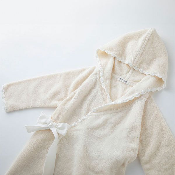 オーガニックコットン ベビー刺繍バスローブ 90
