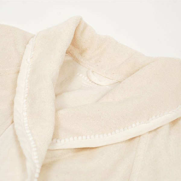 オーガニックコットン フラワーピコットパイルバスローブ  ナチュラル ML