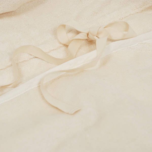 オーガニックコットン フラワーピコットパイルバスローブ  ナチュラル ML