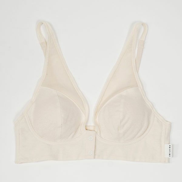 オーガニックコットン 切替フロントホックブラ