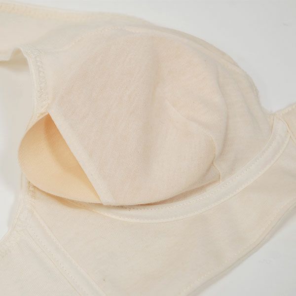 オーガニックコットン 切替フロントホックブラ