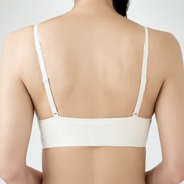 オーガニックコットン 切替フロントホックブラ