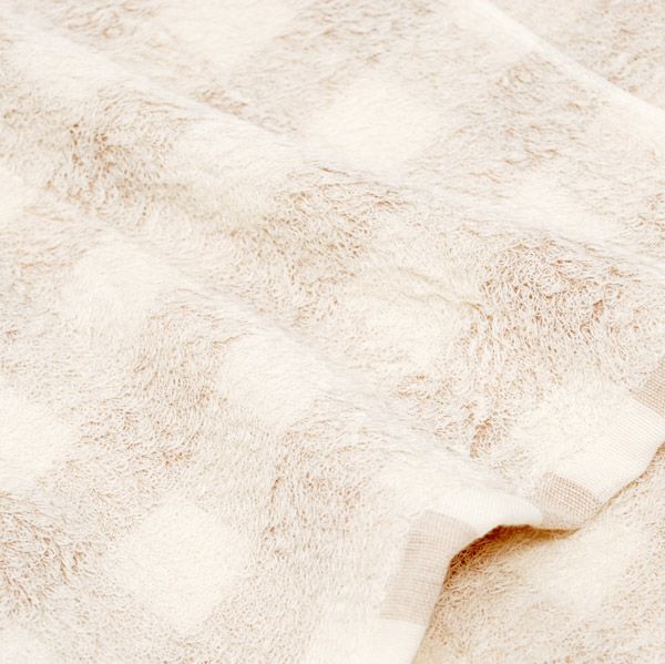 オーガニックコットン フローズンチェック フェイスタオル 34×80