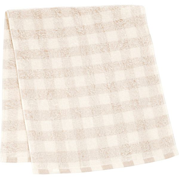 オーガニックコットン フローズンチェック フェイスタオル 34×80