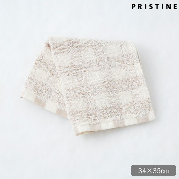 オーガニックコットン フローズンチェック　ウォッシュタオル 34×35