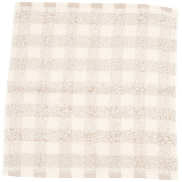 オーガニックコットン フローズンチェック　ウォッシュタオル 34×35