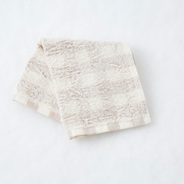 オーガニックコットン フローズンチェック　ウォッシュタオル 34×35