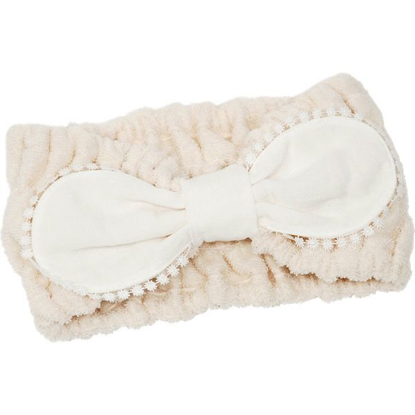 オーガニックコットン リボン付きヘアターバン ナチュラル