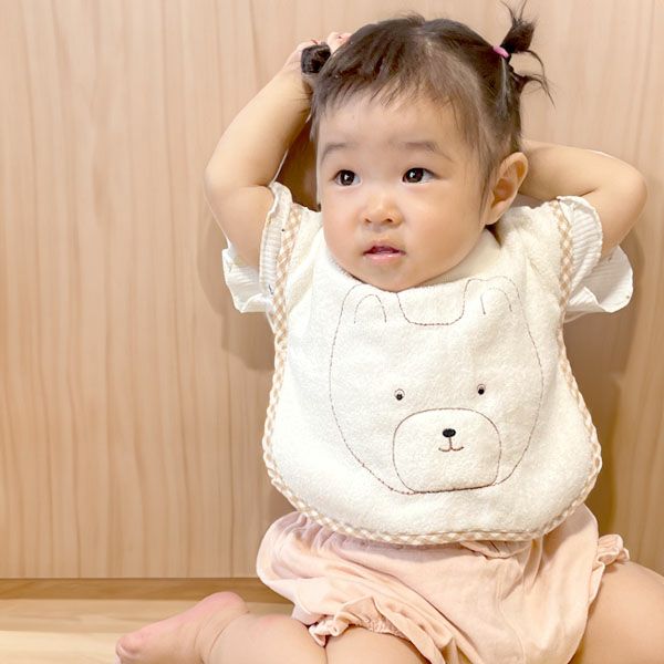 オーガニックコットン 被り型よだれ掛 アイボリー