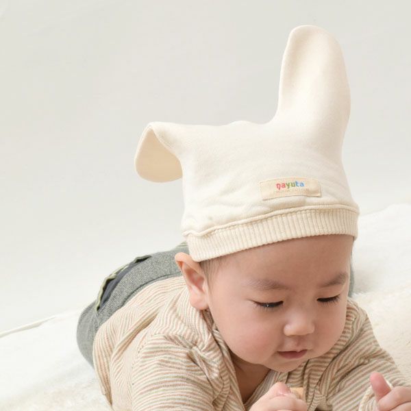 オーガニックコットン ベビーキャップ11301 アイボリー